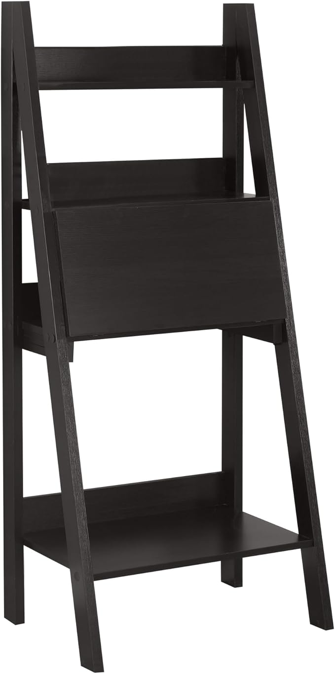 Monarch Specialties Tryy Ladder Desk - Bookcase - Wall Bookshelf - Stand Shelf 61H Cappuccino