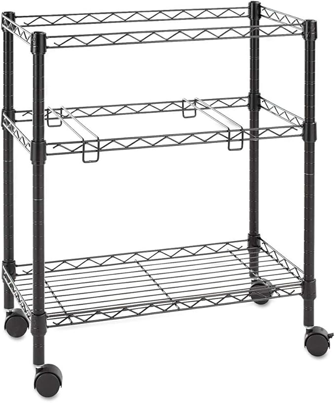 Alera ALE Two-Tier Rolling File Cart 26w x14d x 29-1/2h Black