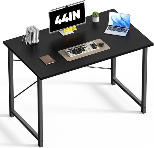 DUMOS 44 in Computer Desk for Home Office Modern Study Work Table Simple Style for Bedroom Writing Desks with X-Shaped Reinforcement Black