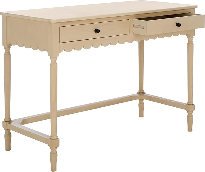 SAFAVIEH Home Collection Haven Farmhouse Country Cottage Natural Brown 2-Drawer Desk Console Table for Entryway Living Room Home Office