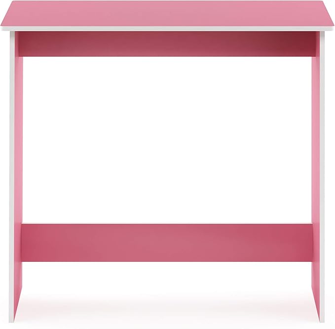 FURINNO Simplistic Study Table Pink 15.5 in x 31.5 in x 29.75 in (D x W x H)