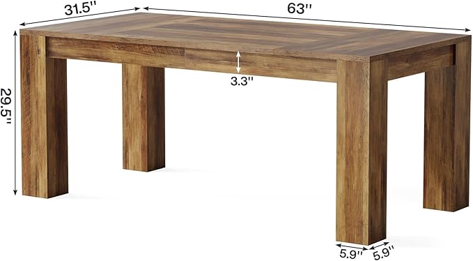 Tribesigns 63-Inch Executive Desk Large Office Computer Desk Simple Workstation Writing Table Study Table for Home Office Rustic Brown