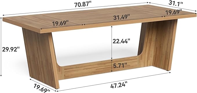 1Easylife 70.87 Inches Long Executive Desk Wooden Computer Desk Industrial Simple Study Writing Table Large Workstation Business Furniture for Home Office Oak