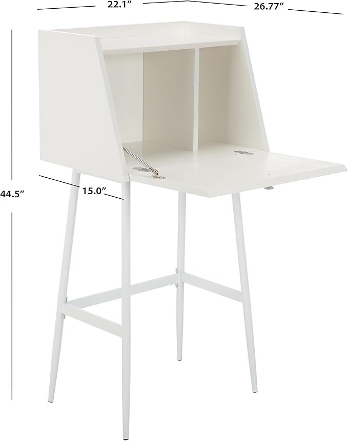 Safavieh Home Office Xander Modern White and White Storage Secretary Desk