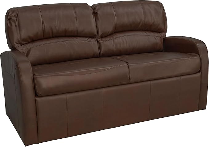 RecPro Charles 65 Jack Knife RV Sleeper Sofa with Arms | RV Furniture | Zero Wall Hugger (Mahogany)