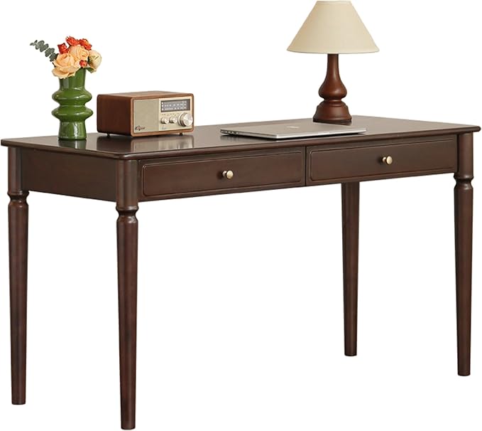 Home Office Desk Solid Wood Computer Desk Vintage Mid-Century Modern Writing Desk with for Study Work 55.11 W