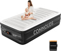 COMMOUDS Twin Air Mattress with Built-in Battery Powered Removable Pump 18 High Inflatable Mattress Portable Blow up Mattress Air Bed for Camping Home and Guest
