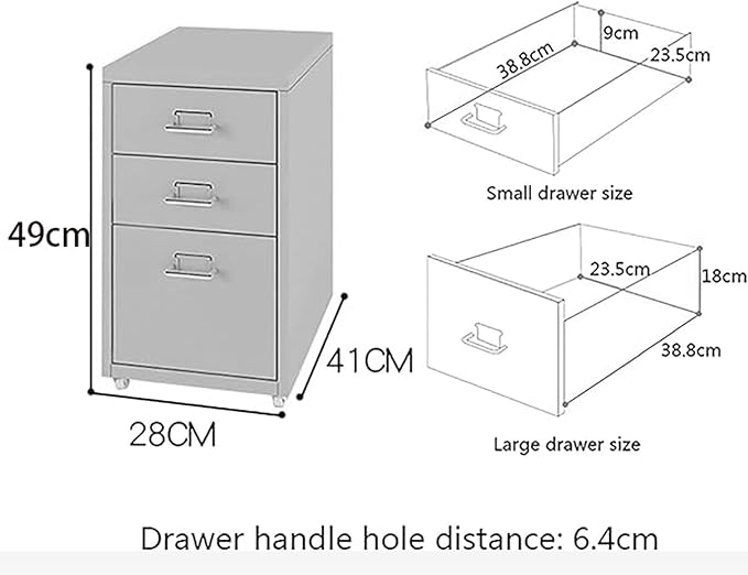 Aimeryup Bedside 3-tier/5-tier/6-tier/8-tier File Cabinet Metal Clip with Wheel Drawer Storage Desk Cabinet Office(Size:28X41X49CMColor:A)