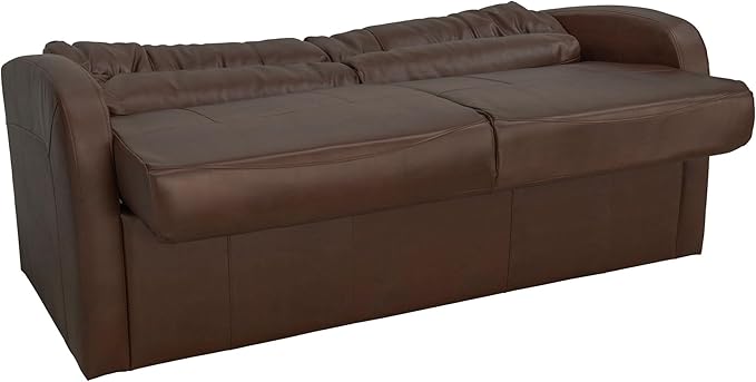 RecPro Charles 65 Jack Knife RV Sleeper Sofa with Arms | RV Furniture | Zero Wall Hugger (Mahogany)