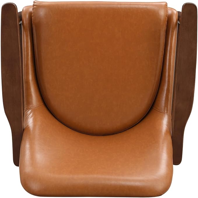 Modern PU Leather Accent Chair Lounge Chair Armchair Comfy Side Chair Single Sofa Chair with Wooden Legs for Living Room Bedroom Reading Room