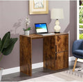 UrbanPro Student Desk with Storage Cabinets 40.25 x 15.75 x 29.5 in Particleboard and Melamine Veneer Nutmeg Wood Grain Finish Contemporary Home Office Desk with Concealed Storage