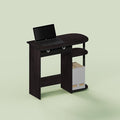 Ipoh Computer Desk 32 Inch Writing Desk Study Desk with Side Shelves and Bin Storage for Home Office Study Room Mocha Charcoal