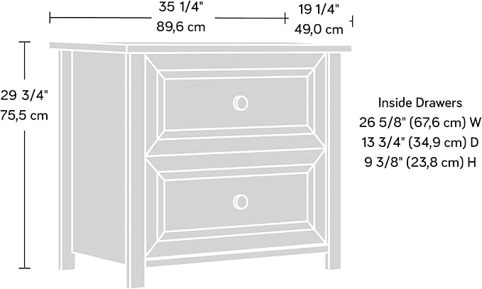 Lateral 2 Drawer Small File Cabinet with Lock Under Desk Locking Storage Drawers Organizer for Home Farmhouse Office Filing CabinetsBrown