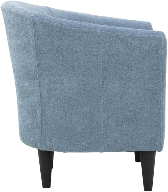 Pemberly Row Accent Chair 32 H x 30.5 W x 27.5 D Polyester Fabric Light Blue Finish Padded Seat Traditional Club Chair Design Durable Living Room or Home Office Seating