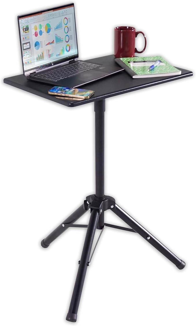 Victor Portable Adjustable Tripod Desk – Mobile Standing Desk Height Adjustment (30.5 to 45) for Laptops Projectors and More – Compact Lightweight &amp Stable for Home Office or Classroom (DC