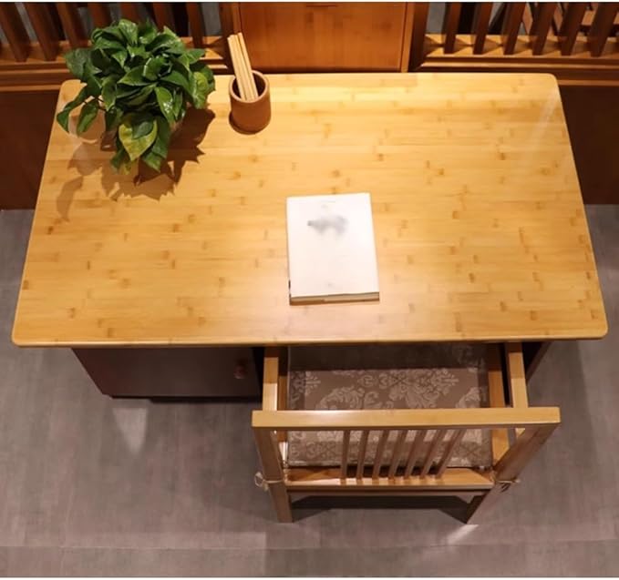 Rygcrud Bamboo Table Top Universal Solid One-Piece Rectangular Standard Top Rounded Corners Countertop for Standing Desk and Home Office Desk(60x30x2 cm)