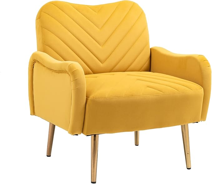 Velvet Chair Accent Chair Living Room lesiure Chair with Metal feet