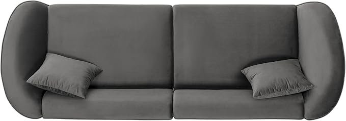 88 Velvet Minimalist Modular Sectional Sofa Oversized Sectional Couch Set with Curved Design Convertible Modular Cloud Sleeper Couch for Living Room Gray