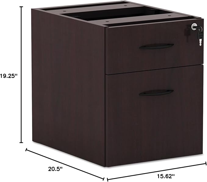 Alera Valencia Series 3/4 Box/File Pedestal File PEDESTALB/F HNG16X22MAH 17436 (Pack of2)