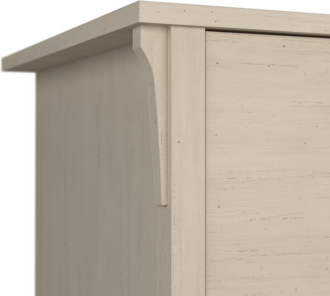 Bush Home Salinas Small Computer Desk with Hutch in Antique White