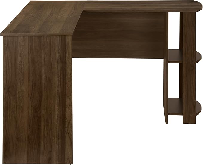 Computer Desk Home Office Corner Storage Shelves 48 l L Shape Work Laptop Brown Laminate Contemporary Modern