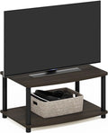Furinno TURN-N-TUBE TV Riser Stand 2-Tier Small Elevated No Tools TV Stand TV Console for TV up to 32 inch 15.8 x 23.8 x 11 for Living Room Bedroom Dark Brown