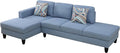 L Shape 2-Piece Home Modular Sectional Sofa Comfy Cozy Corner Sofas Small Fabric Couch with Pillow for Modern Living Room/Bedroom/Office/Apartment Grayish-Blue Calico