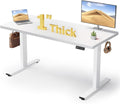 SIAGO Electric Standing Desk Adjustable - 60x28 Inch Sit Stand Desk with 1 Inch Thick Tabletop Double Beam Frame 3 Memory Height Adjustment Cable Management for Home Office