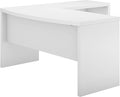 Bush Business Furniture Echo L Shaped Bow Front Office Desk in Pure White Modern Computer Table for Home or Professional Workspace
