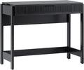 Walker Edison Transitional Style Furniture Reeded Detail Lift-Top Desk with Drawer and Storage Cubby Sitting to Standing Desk Soft Self-Close Desktop 38 Inch Black