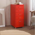 ELEFOCUS Metal Mobile File Cabinet with Lock CastersUnder Desk Metal Locker Cabinet Mobile Printer Stand with Storage (Size:27 * 16 * 11inchColor:Red)