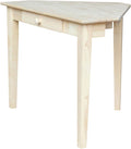 IC International Concepts Corner Computer Desk Solid Real Wood Sturdy Parawood DIY Paint/Stain Ready Unfinished