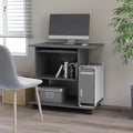 Modern Computer Desk with 4 Castors Home Office Desk Writing Study Table PC Desk Workstation for Bedroom High Gloss Gray 31.5x19.7x29.5 Engineered Wood(K)