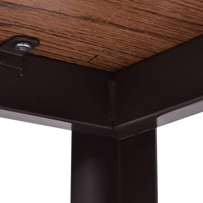 COSTWAY Computer Wood Portable Compact Simple Style Study Writing Desk Workstation 4 Smooth Wheels Home Office Collection Work Table Brown
