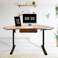 Fromann 71Inch Height Adjustable Standing Sit Stand Up Desk L Shaped Corner Desk with LED Handset Electric Ergonomic Desk