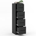 4 Drawer Metal Vertical File Cabinet with Locking Drawers for Home OfficeUnder Desk Storage Small Filing Cabinet OrganizerLetter/Legal/A4/F4 SizeAssemble RequiredBlack-4Drawer-C