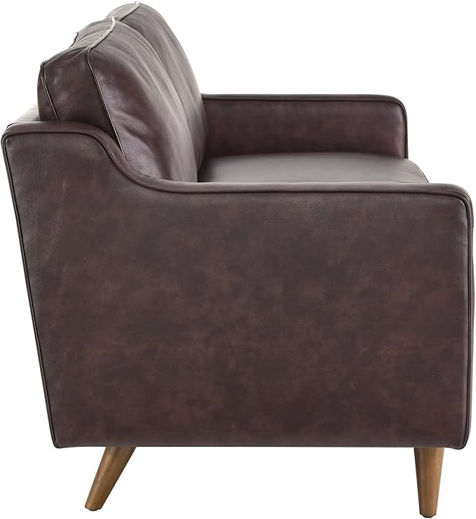 Modway Impart Upholstered Genuine Leather Sofa in Brown