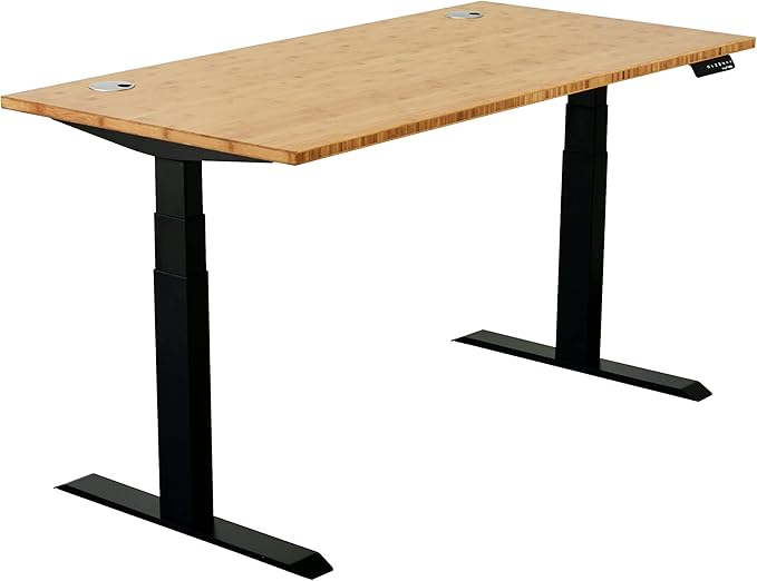 VWINDESK 72 x 30 x 1 Inch 100% Solid Bamboo Desk Table Top Onlyfor Standing Desk Home Office Desk with 60mm Grommets(Right Angle)