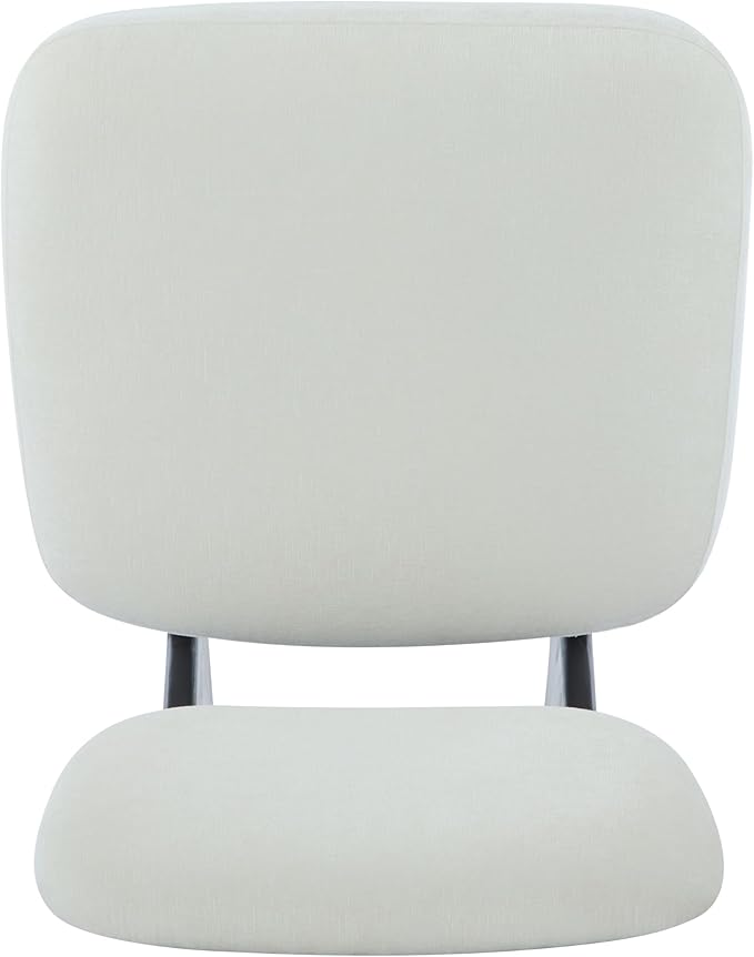 Christopher Knight Home Mores Low Profile Accent Chair Set of 2 Modern Living Room Armless Lounge Chair Fabric Comfy Reading Chair for Bedroom Wooden Frame and Thick Padded Seat Black+White