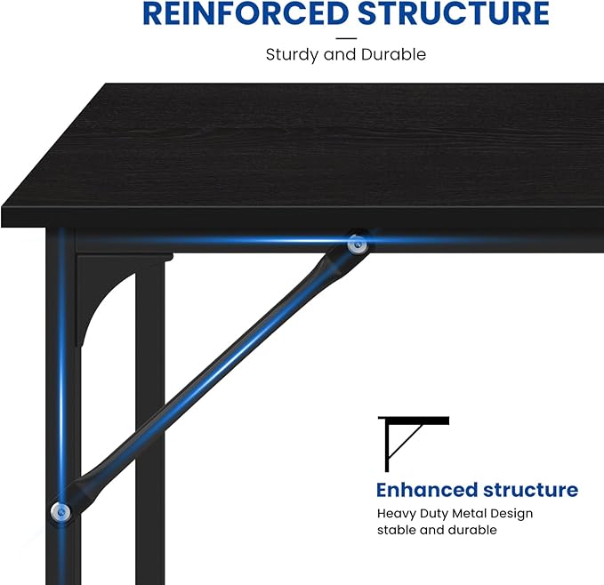 Computer Desk 32 Inch Office Desk with Metal Frame Home Office Desk Modern Simple Style for Small Space Home Office Living Room Bedroom Black