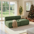 Amada Modular Sofa Corduroy Cloud Couch with Deep Seats &amp High Back Upholstered 2-Seater Couches for Living Room Bedroom No Assembly Required (Green)