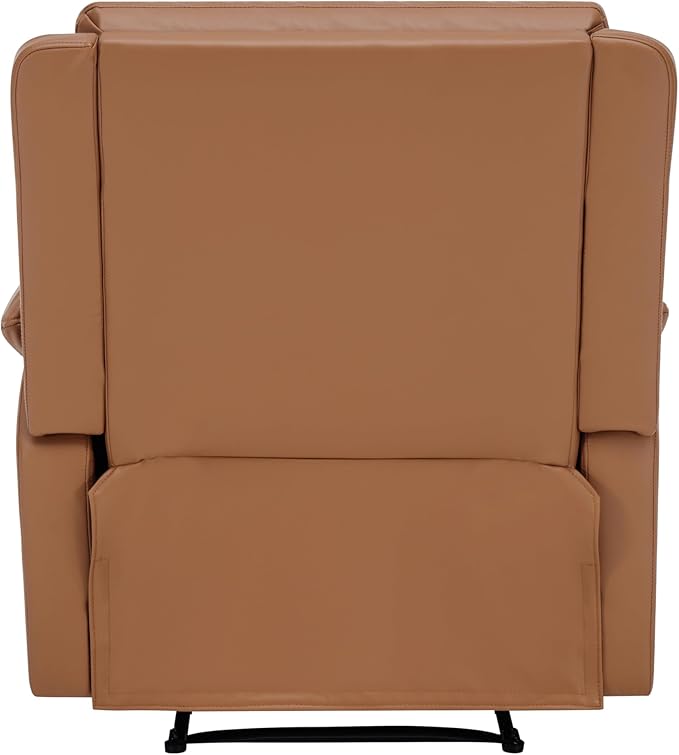 MINCETA Recliner ChairsModern 5 Wall Hugger Nursery Recliner with Overstuffed Arm and Back for Living RoomSet of 2PU Leather in Brown