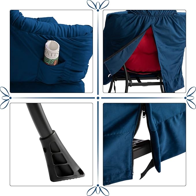 HollyHOME Lazy Chair with Armrest and Side Pocket Comfy Accent Lounge ChairLeisure Sofa Armchair for Living Room Bedroom Dorm or Small Spaces Oversized Reading Sofa ChairVelvet Royal Blue
