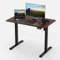 Mount-It! Motorized Standing Desk 40x24 – Height Adjustable Sit to Stand Desk for Home Office Compact Ergonomic Workstation with Memory Presets Black Frame with Hazelnut Woodgrain Top