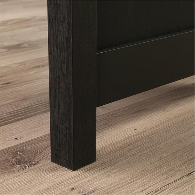 Pemberly Row L-Shaped Engineered Wood Computer Desk Raven Oak Finish 59 in Width File Drawer Cord Management Lower Shelf Finished Sides Home Office Desk for Organization and Storage