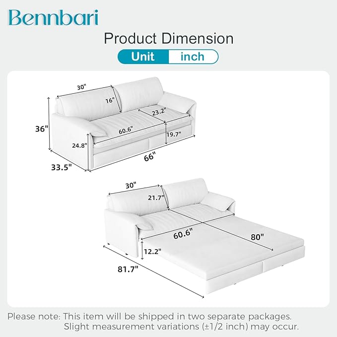 66'' Queen Pull Out Sofa Bed with Thickened Cushions 3-in-1 Convertible Velvet Sleeper Couch with Side Storage Loveseat Futon Lounge Recliner for Living Room Apartment Bedroom Small Space (Blue)