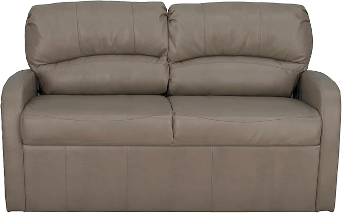 RecPro Charles 65 Jack Knife RV Sleeper Sofa with Arms | RV Furniture | Zero Wall Hugger (Putty)