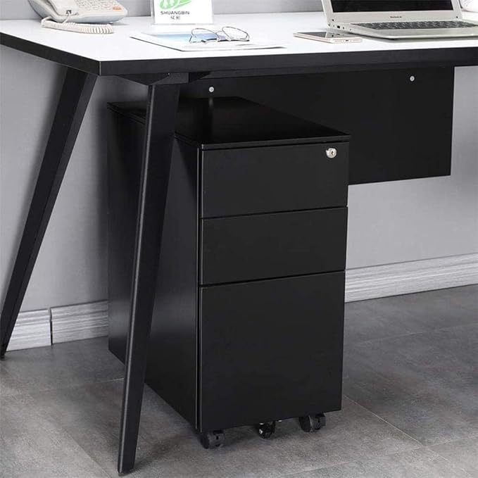 Three-Layer Floor-Standing File Cabinet with Lock | Fully Assembled A4 File Storage Solution