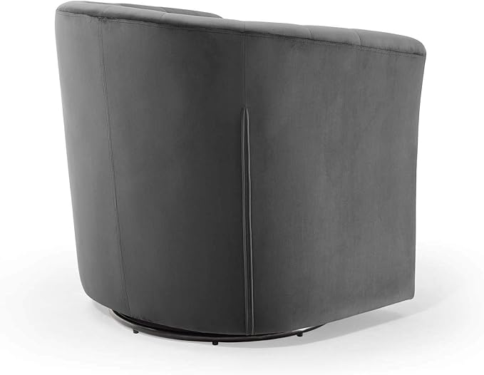 Modway Prospect Tufted Performance Velvet Swivel Armchair Charcoal 28D x 30W x 30H in