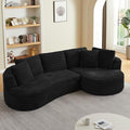 121 inch Curved Modular Sectional Sofa Couch Oversized 2 Pieces Floor Foam Boneless Couches for Living Room Deep Seat Cloud Couch with Right Facing Chaise w/Throw PillowsNo Assembly Required